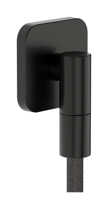 Cút nối tường Hansgrohe FixFit Fine Q 28884340 Brushed Black Chrome Cút nối tường Hansgrohe FixFit Fine Q 28884340 Brushed Black Chrome