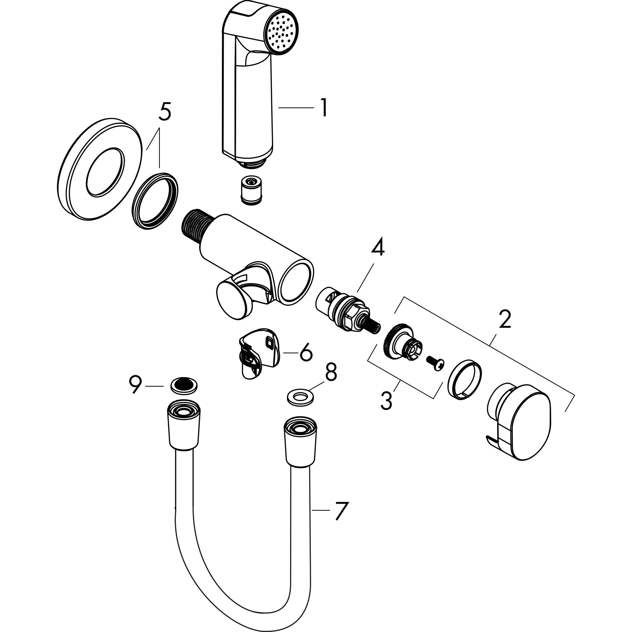 Sơ đồ phụ kiện Gác sen Hansgrohe 29230000 EcoSmart Chrome