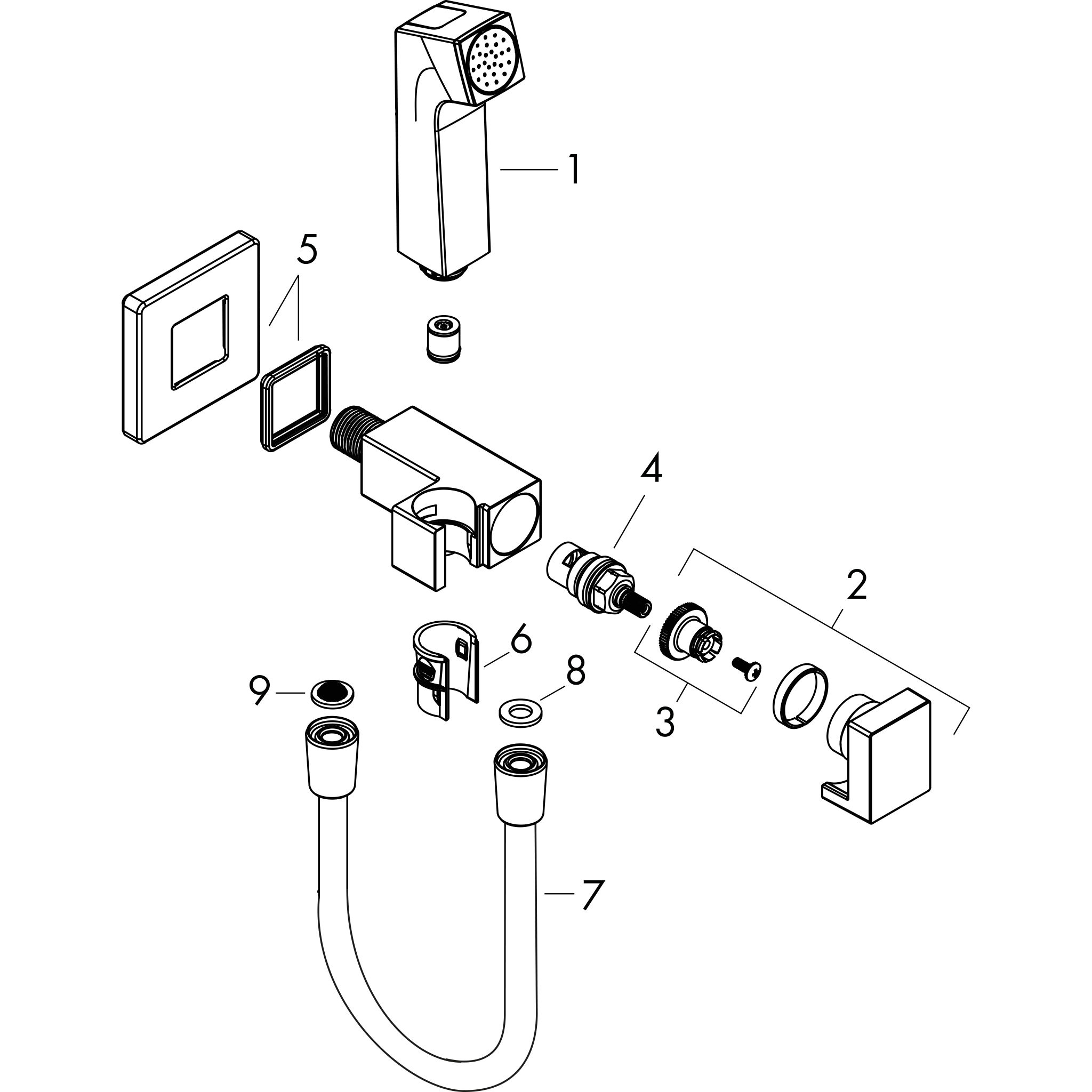 Sơ đồ phụ kiện Gác sen Hansgrohe 29231000 EcoSmart Chrome
