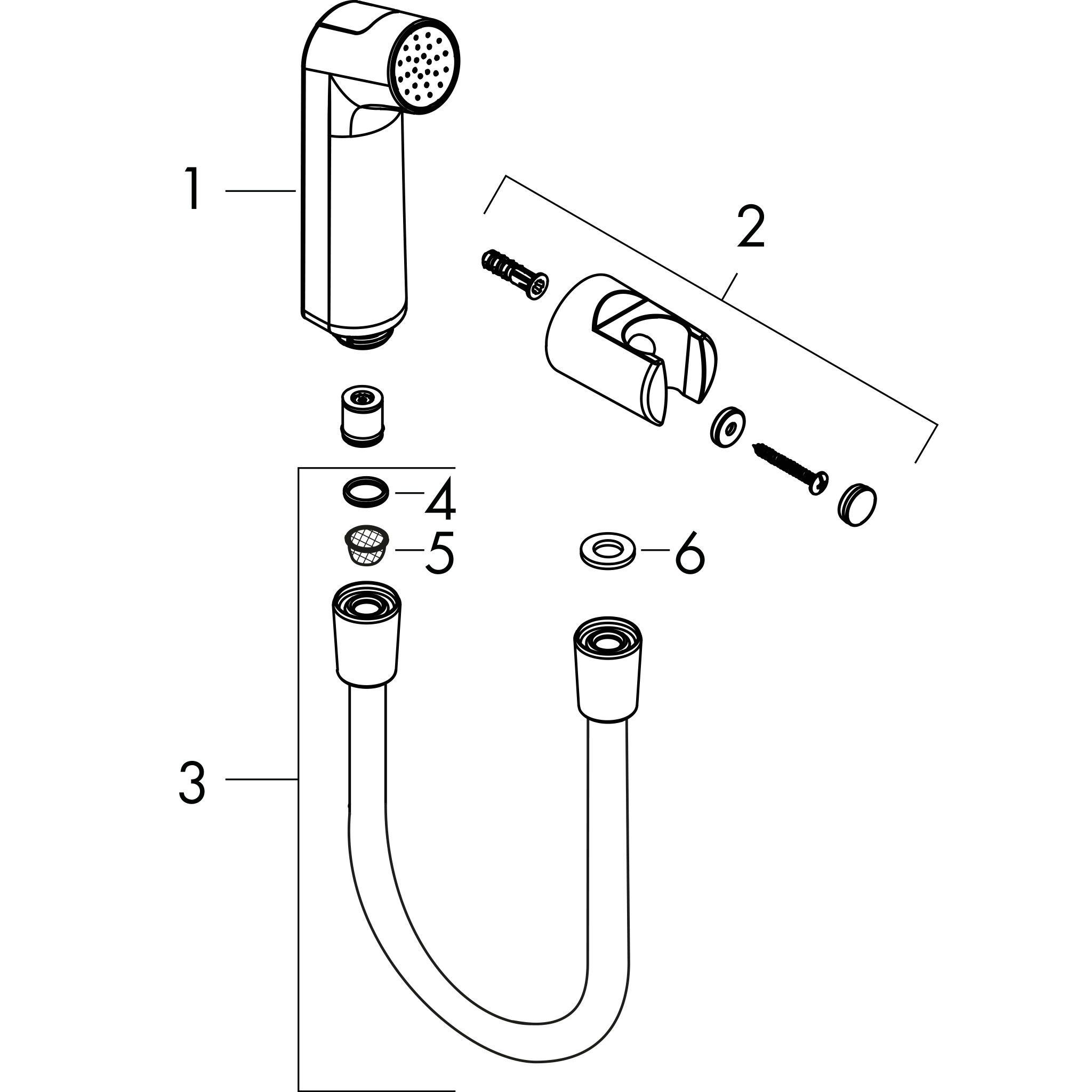 Sơ đồ phụ kiện Gác sen Hansgrohe 29234000 EcoSmart Chrome