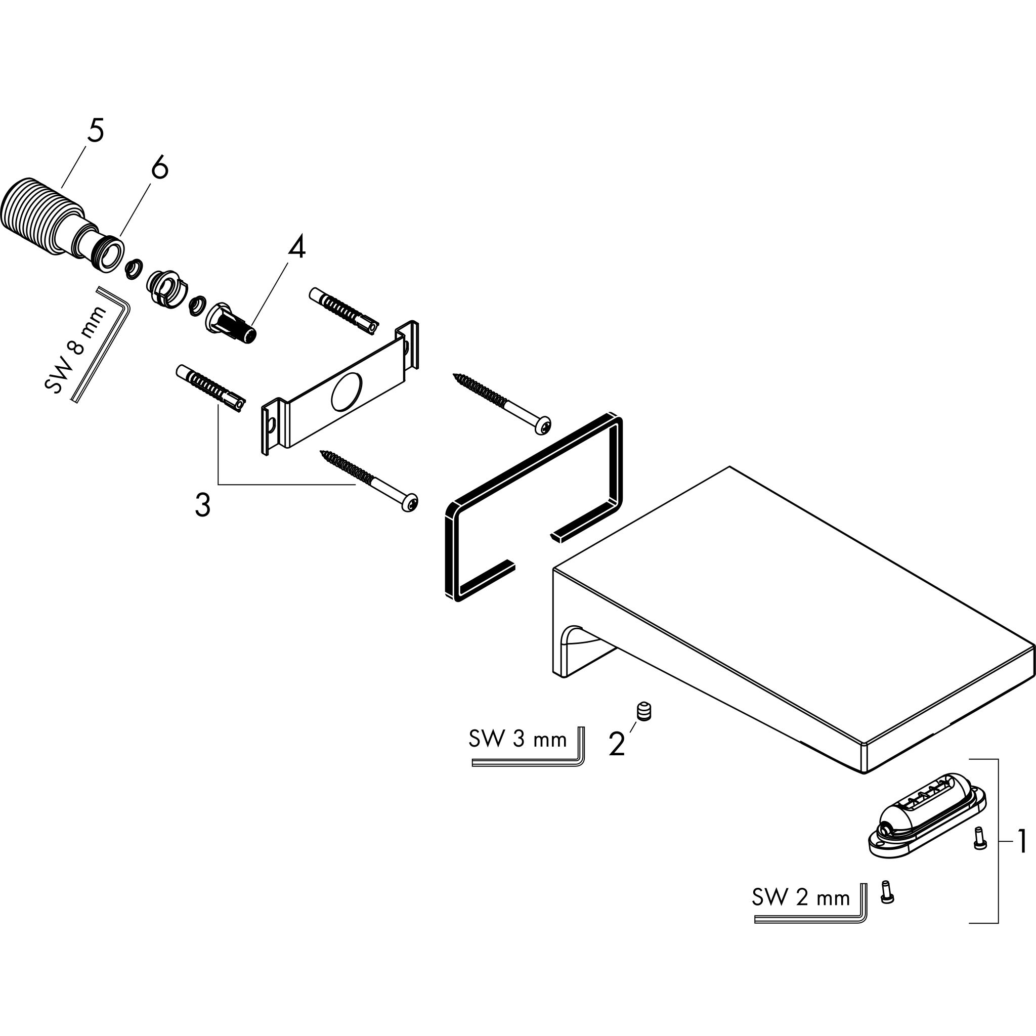 Sơ đồ phụ kiện Vòi xả bồn tắm Hansgrohe Metropol 32543000 Chrome