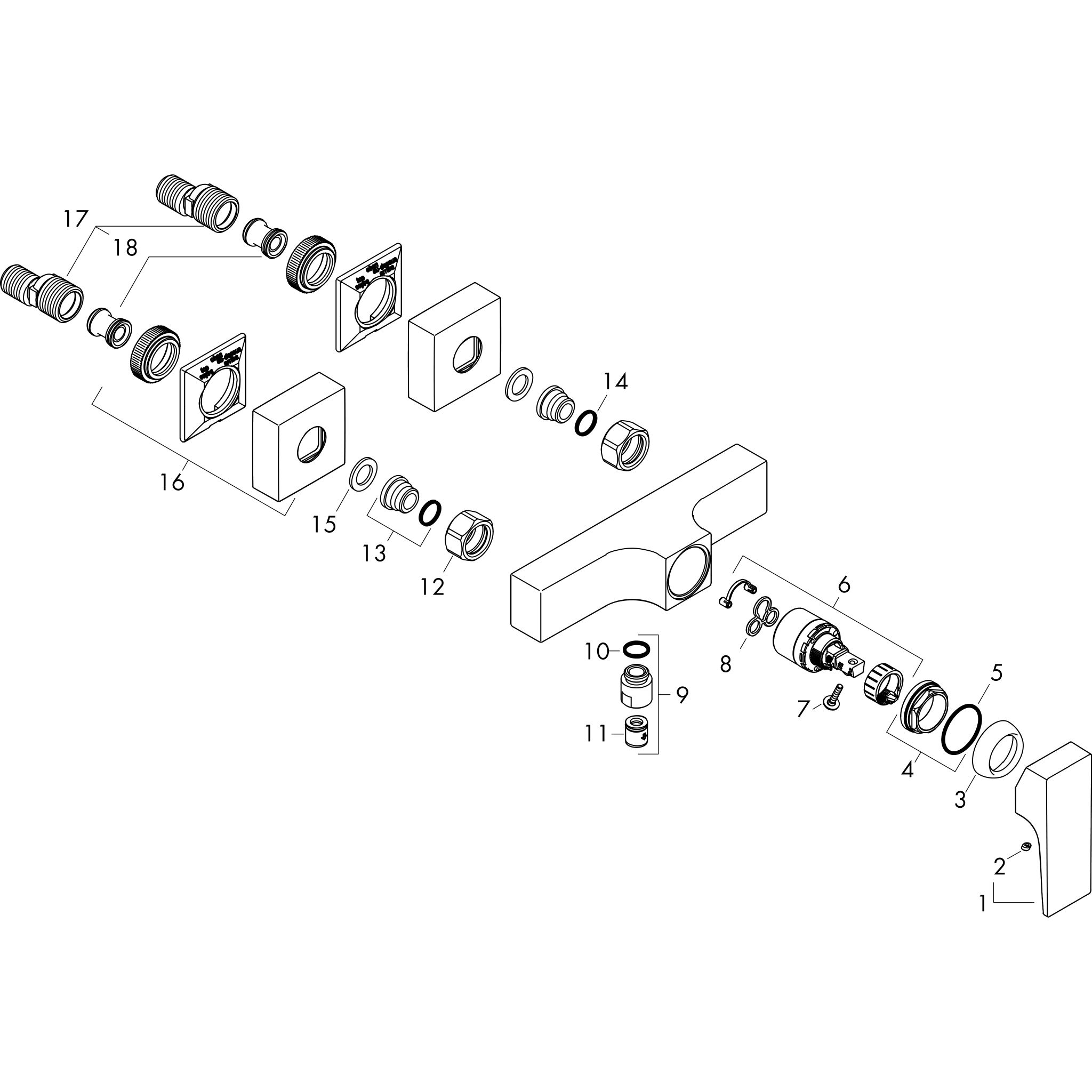Sơ đồ phụ kiện Vòi sen Hansgrohe Metropol 32560000 Chrome