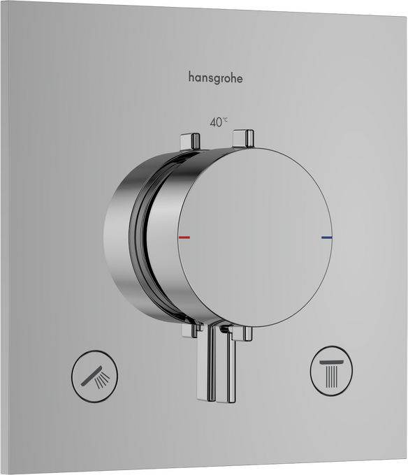 Bộ điều nhiệt âm tường 2 chức năng Hansgrohe Ecostat Comfort E 33711000 Chrome