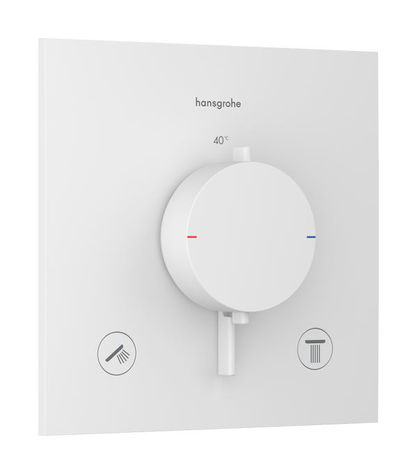 Bộ điều nhiệt âm tường 2 chức năng Hansgrohe Ecostat Comfort E 33711700 Matt White