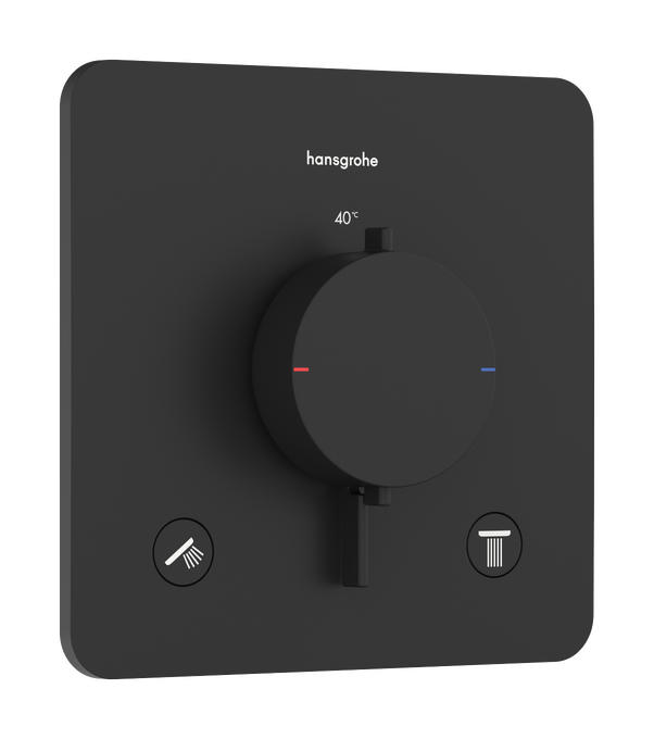 Bộ điều nhiệt âm tường 2 chức năng Hansgrohe Ecostat Comfort Q 33713670 Matt Black
