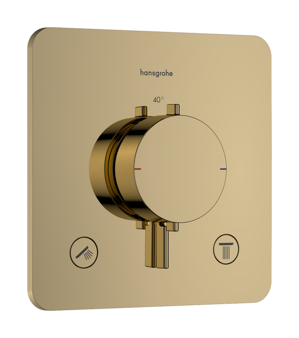 Bộ điều nhiệt âm tường 2 chức năng Hansgrohe Ecostat Comfort Q 33713990 Polished Gold Optic