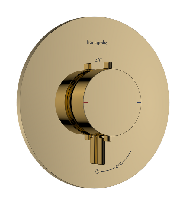 Bộ điều nhiệt âm tường 1 chức năng Hansgrohe Ecostat Comfort S 33714990 Polished Gold Optic