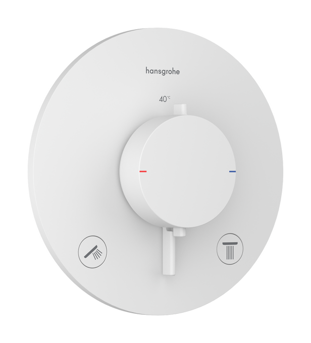 Bộ điều nhiệt âm tường 2 chức năng Hansgrohe Ecostat Comfort S 33715700 Matt White