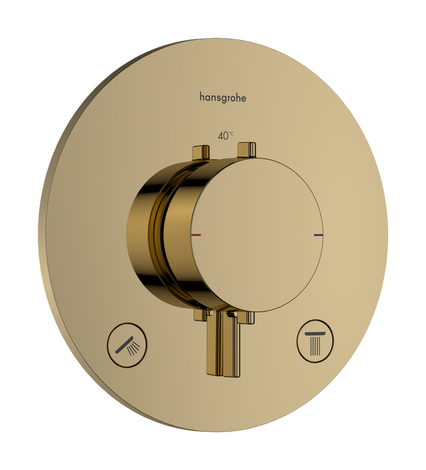 Bộ điều nhiệt âm tường 2 chức năng Hansgrohe Ecostat Comfort S 33715990 Polished Gold Optic