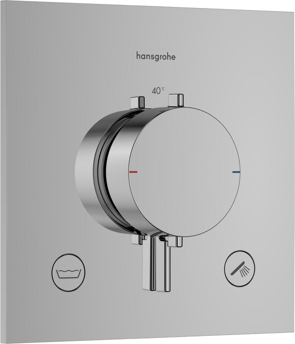 Bộ điều nhiệt âm tường 2 chức năng Hansgrohe Ecostat Comfort E 33716000 Chrome