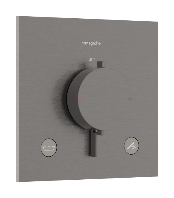 Bộ điều nhiệt âm tường 2 chức năng Hansgrohe Ecostat Comfort E 33716340 Brushed Black Chrome