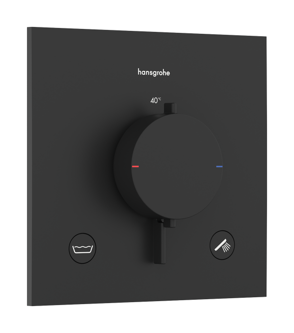 Bộ điều nhiệt âm tường 2 chức năng Hansgrohe Ecostat Comfort E 33716670 Matt Black