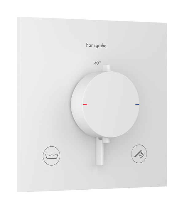 Bộ điều nhiệt âm tường 2 chức năng Hansgrohe Ecostat Comfort E 33716700 Matt White