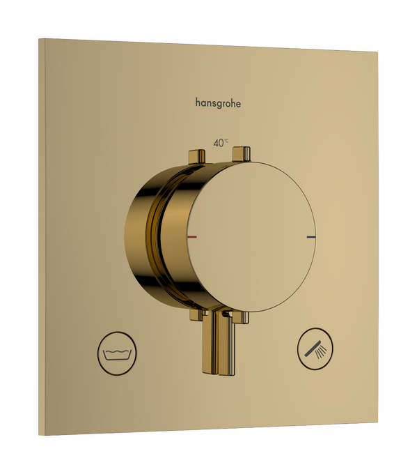 Bộ điều nhiệt âm tường 2 chức năng Hansgrohe Ecostat Comfort E 33716990 Polished Gold Optic