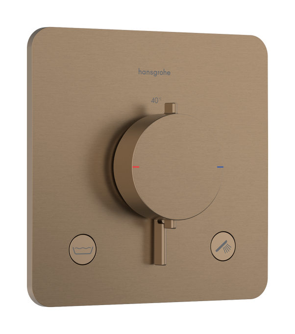 Bộ điều nhiệt âm tường 2 chức năng Hansgrohe Ecostat Comfort Q 33717140 Brushed Bronze