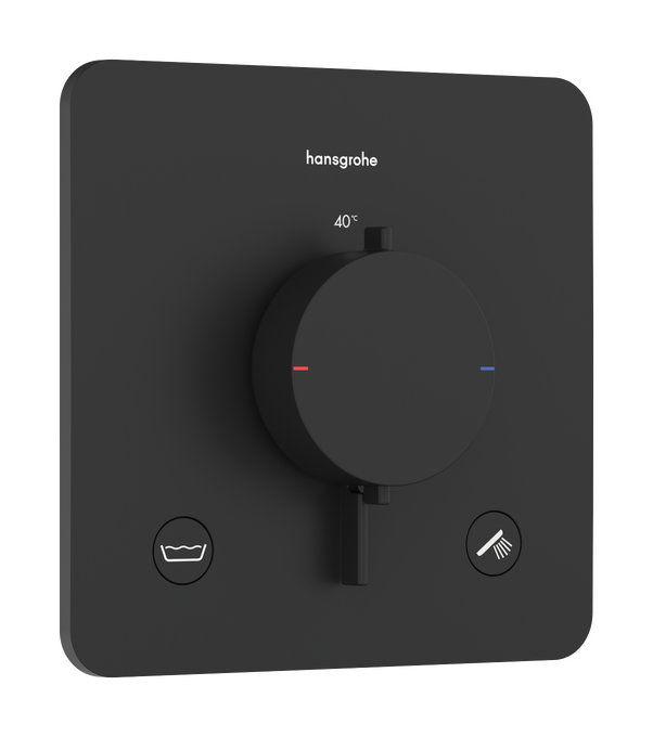 Bộ điều nhiệt âm tường 2 chức năng Hansgrohe Ecostat Comfort Q 33717670 Matt Black