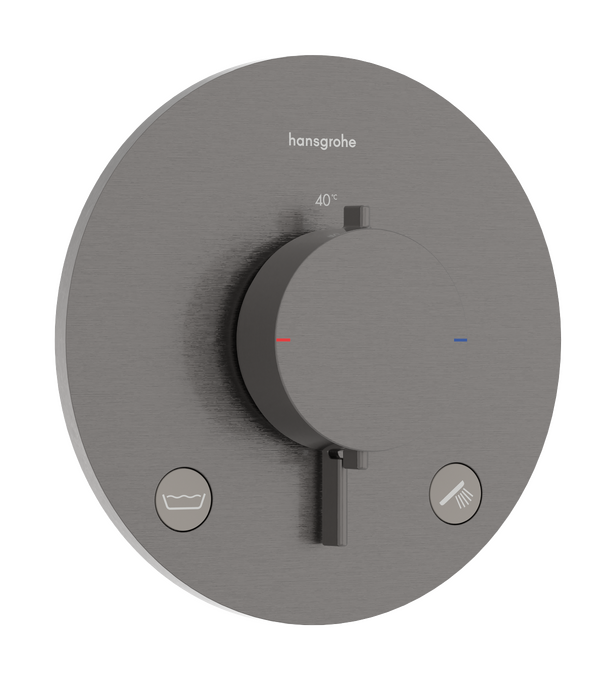 Bộ điều nhiệt âm tường 2 chức năng Hansgrohe Ecostat Comfort S 33718340 Brushed Black Chrome