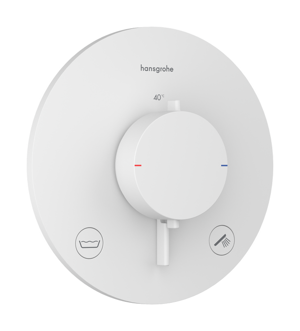 Bộ điều nhiệt âm tường 2 chức năng Hansgrohe Ecostat Comfort S 33718700 Matt White