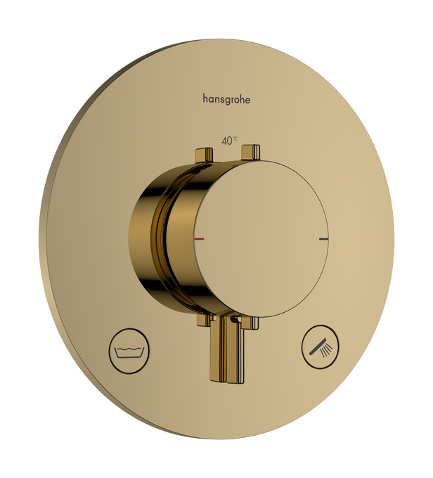 Bộ điều nhiệt âm tường 2 chức năng Hansgrohe Ecostat Comfort S 33718990 Polished Gold Optic