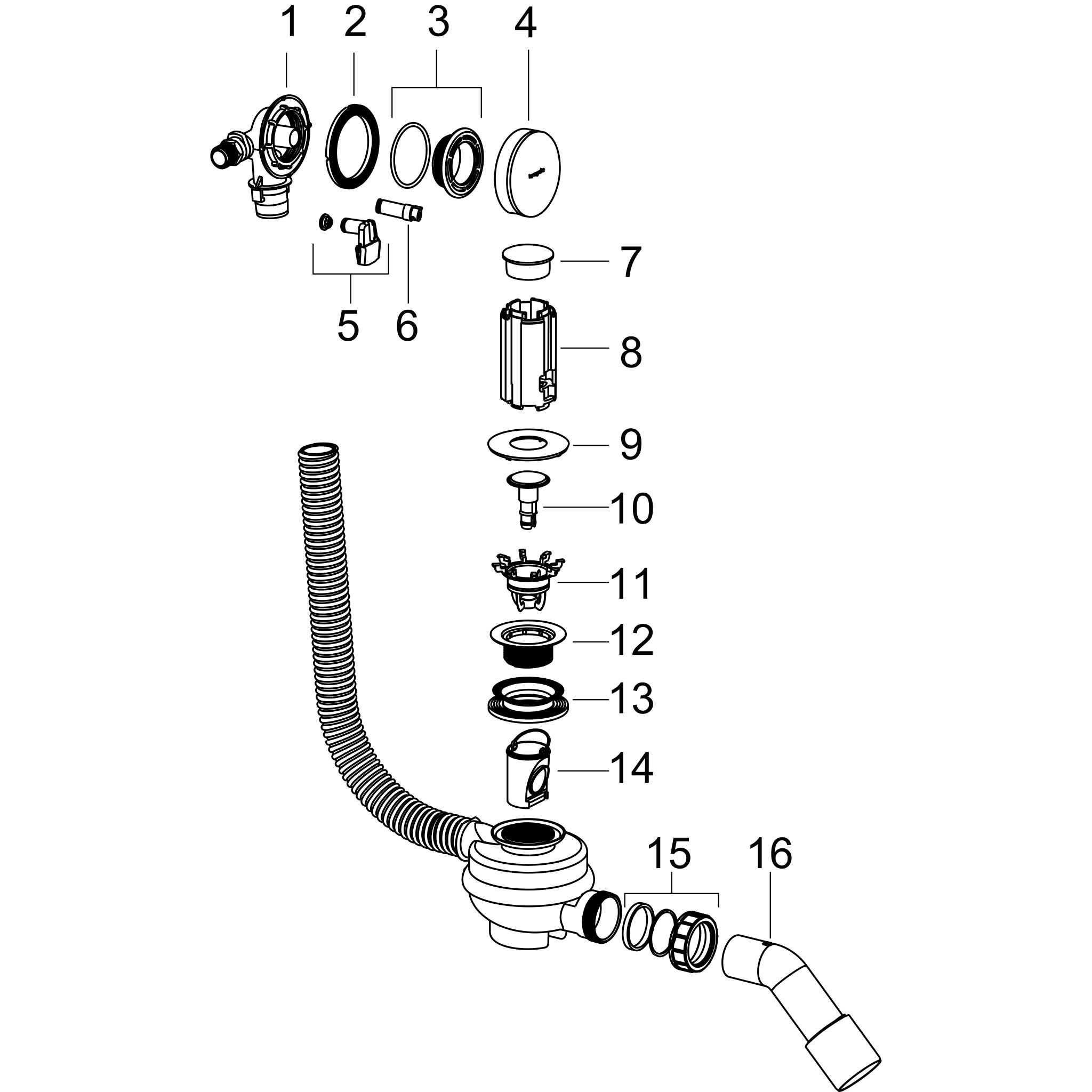 Sơ đồ phụ kiện Hansgrohe Exafill 58130000 Chrome