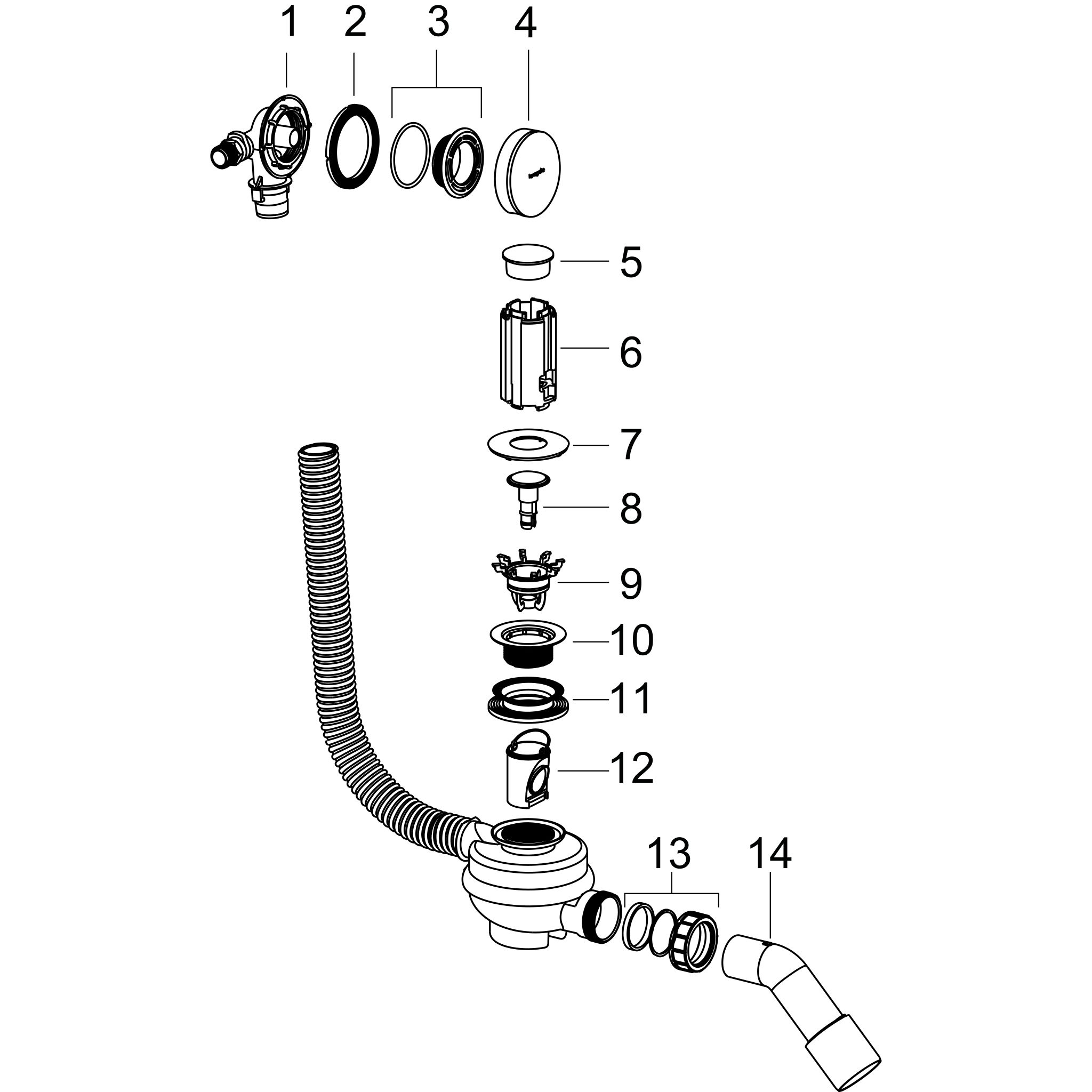 Sơ đồ phụ kiện Hansgrohe Flexaplus 58154000 Chrome