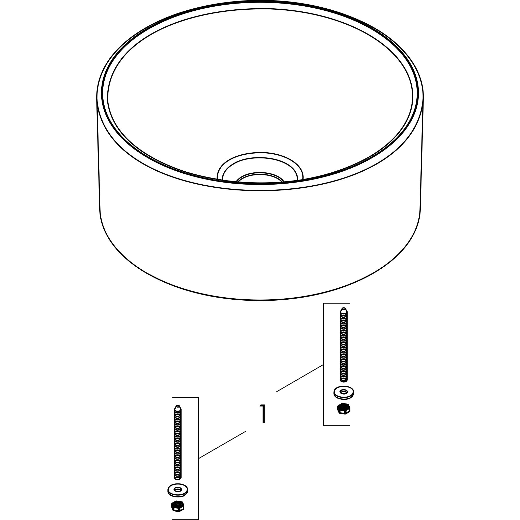 Sơ đồ phụ kiện Chậu lavabo Hansgrohe Xuniva S 60163450 White