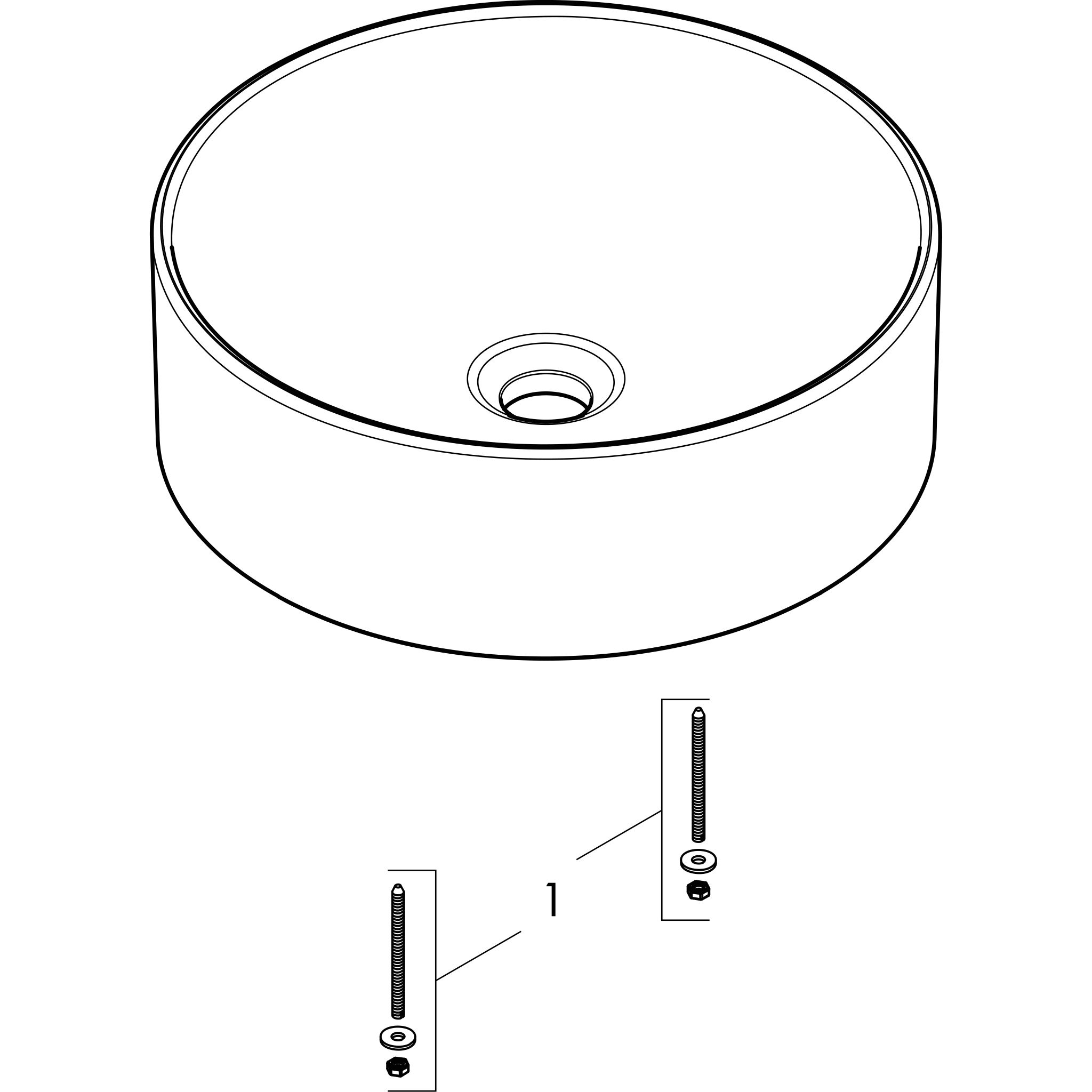 Sơ đồ phụ kiện Chậu lavabo Hansgrohe Xuniva S 60164450 White
