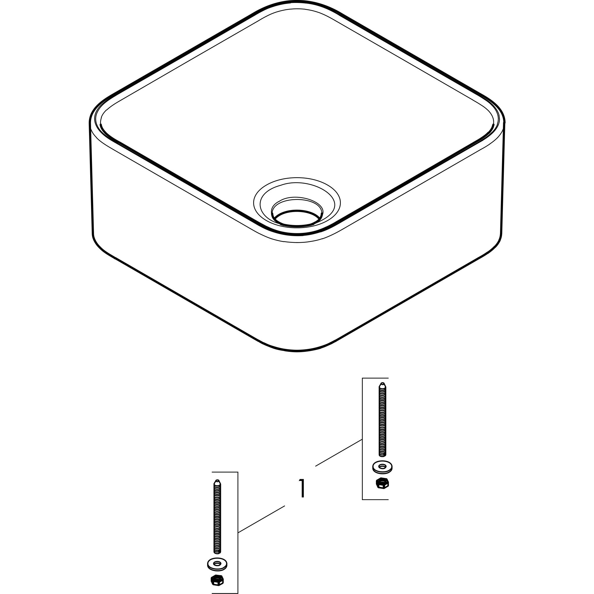 Sơ đồ phụ kiện Chậu lavabo Hansgrohe Xuniva Q 60167450 White
