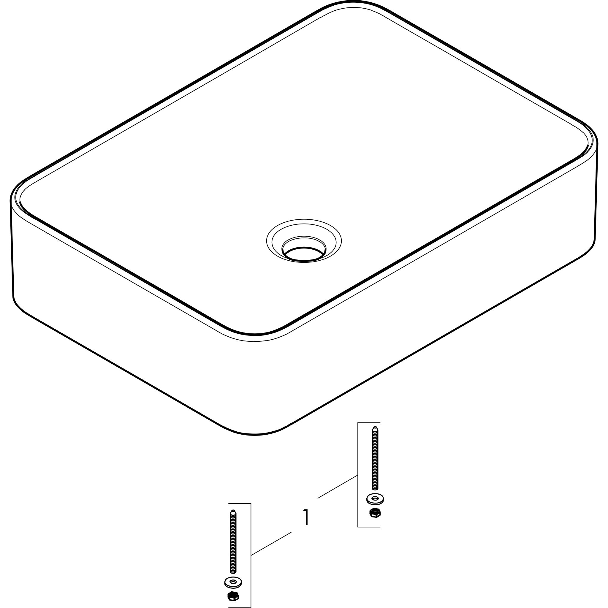Sơ đồ phụ kiện Chậu lavabo Hansgrohe Xuniva Q 60168450 White