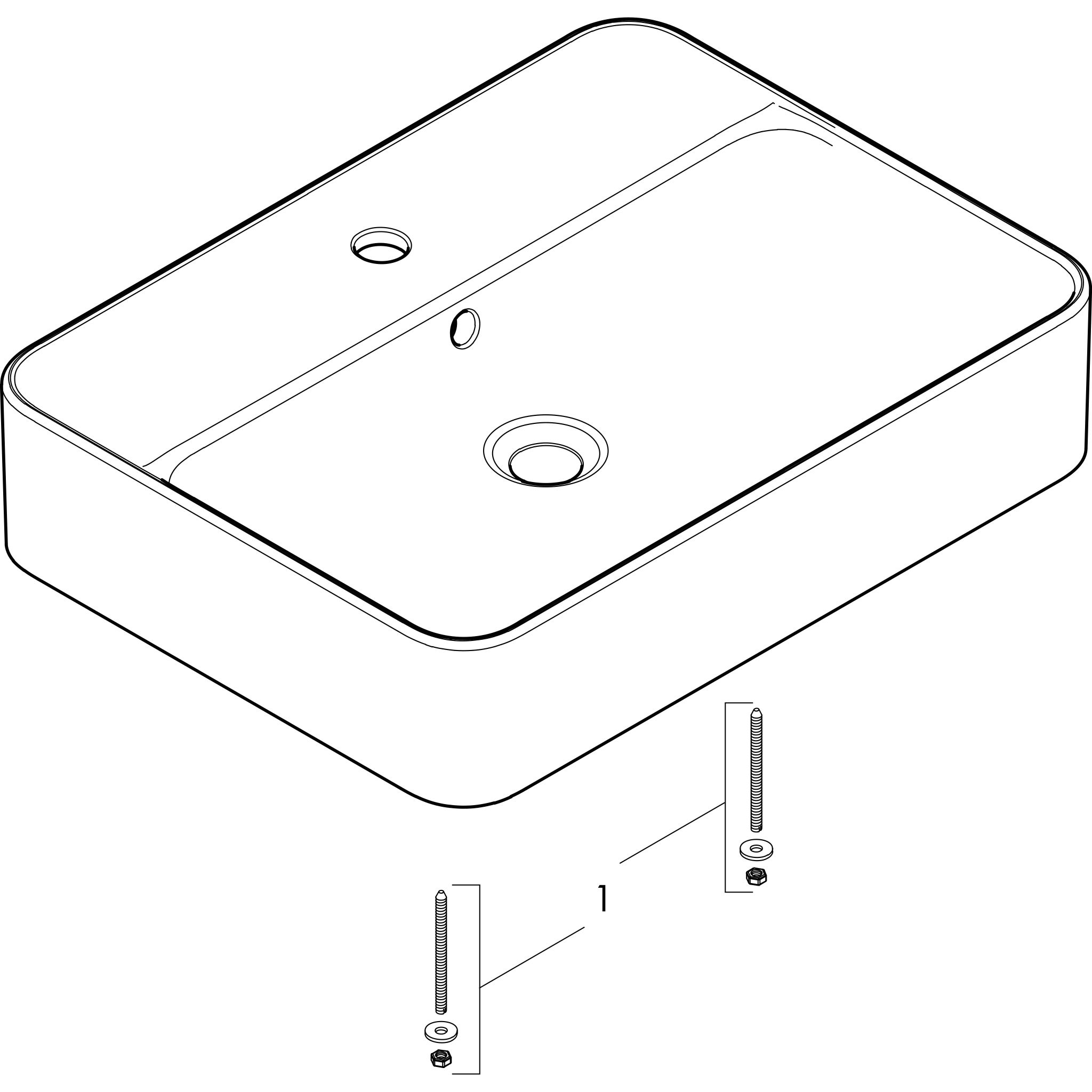 Sơ đồ phụ kiện Chậu lavabo Hansgrohe Xuniva Q 60172450 White