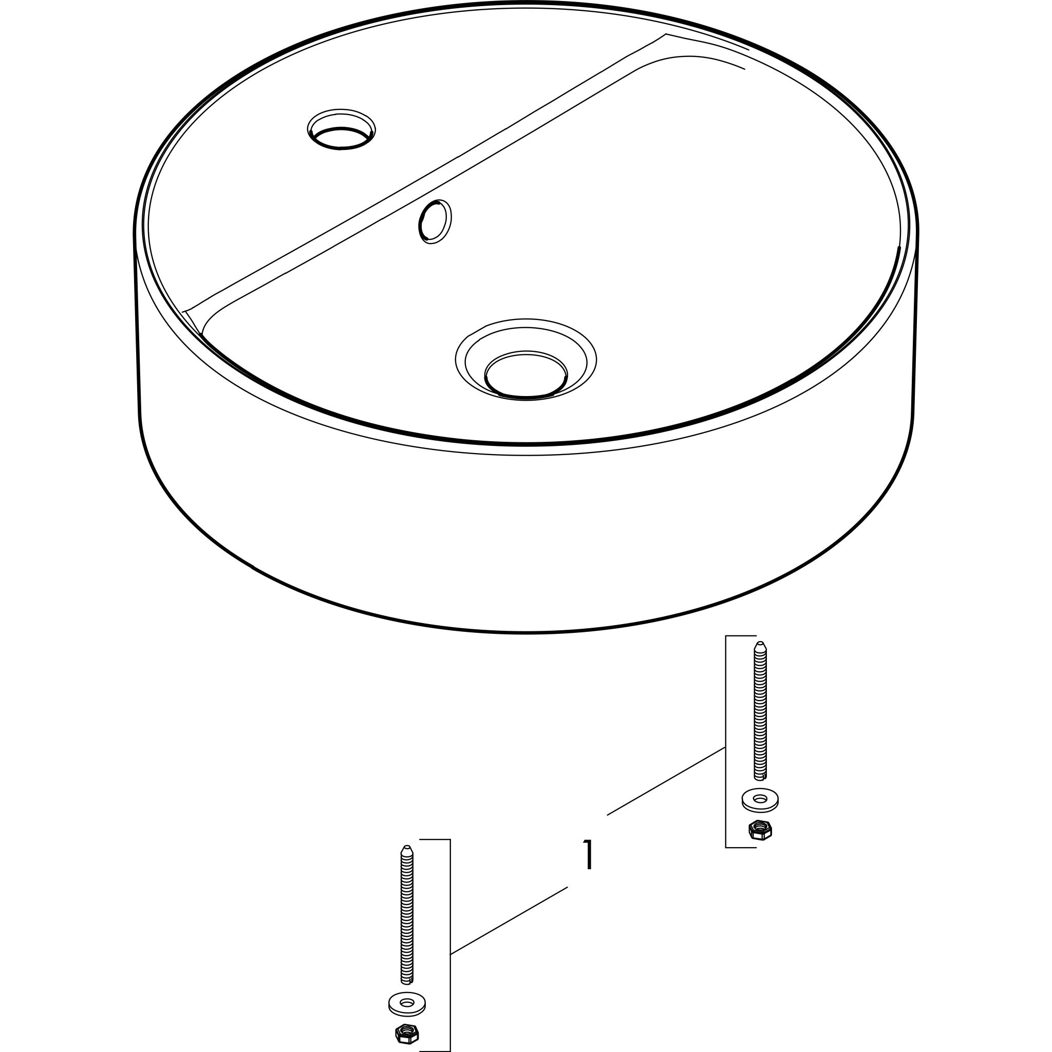 Sơ đồ phụ kiện Chậu lavabo Hansgrohe Xuniva S 61076450 SmartClean White