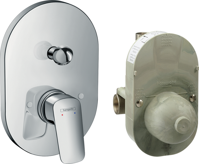 Bộ trộn bồn tắm gạt đơn Hansgrohe Logis 71409000 Chrome
