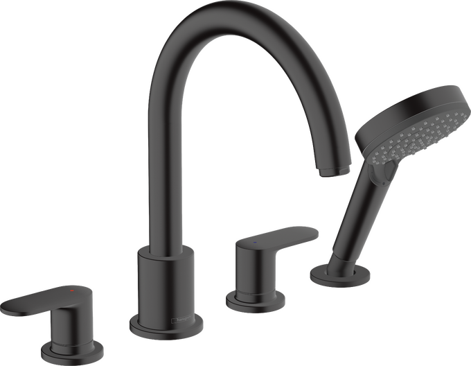 Bộ trộn bồn tắm gắn thành Hansgrohe Vernis Blend 71456670 Matt Black