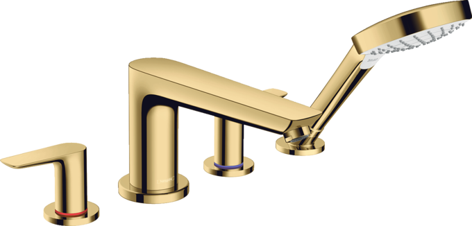 Bộ trộn bồn tắm gắn thành Hansgrohe Talis E 71748990 Polished Gold Optic
