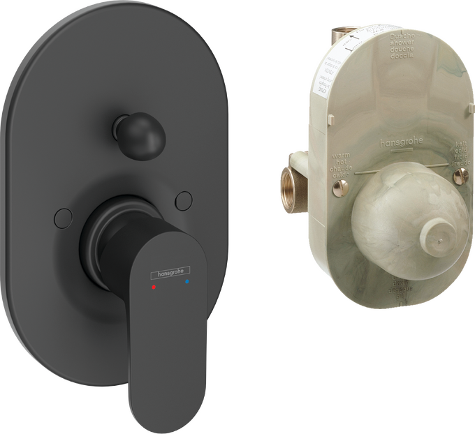 Bộ trộn bồn tắm gạt đơn Hansgrohe Rebris S 72448670 Matt Black