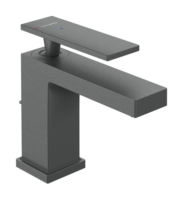 Vòi lavabo gạt đơn Hansgrohe Tecturis E 73002340 EcoSmart+ CoolStart Brushed Black Chrome