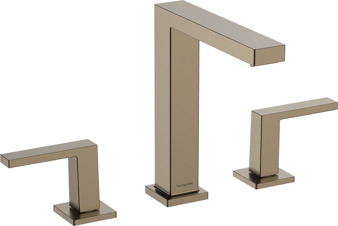 Vòi lavabo 3 lỗ Hansgrohe Tecturis E 73030140 EcoSmart+ Brushed Bronze