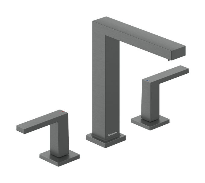 Vòi lavabo 3 lỗ Hansgrohe Tecturis E 73030340 EcoSmart+ Brushed Black Chrome