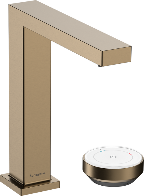 Vòi lavabo 2 lỗ Hansgrohe Tecturis E 73053140 EcoSmart+ CoolStart Brushed Bronze