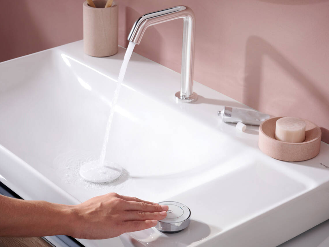 Vòi hansgrohe Tecturis S với bộ điều khiển tách rời.