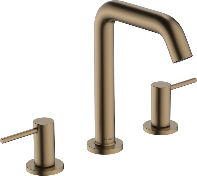 Vòi lavabo 3 lỗ Hansgrohe Tecturis S 73330140 EcoSmart+ Brushed Bronze