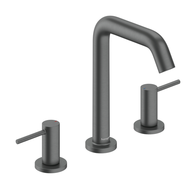 Vòi lavabo 3 lỗ Hansgrohe Tecturis S 73330340 EcoSmart+ Brushed Black Chrome