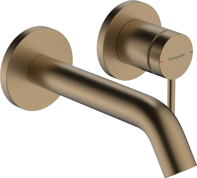 Vòi lavabo gạt đơn Hansgrohe Tecturis S 73350140 EcoSmart+ Brushed Bronze