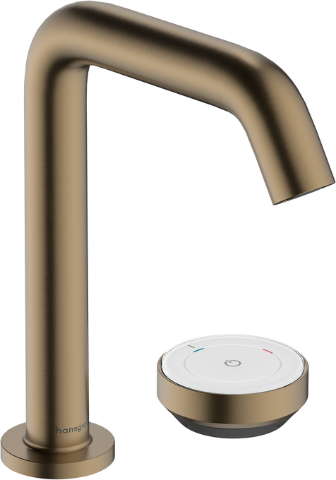 Vòi lavabo 2 lỗ Hansgrohe Tecturis S 73353140 EcoSmart+ CoolStart Brushed Bronze