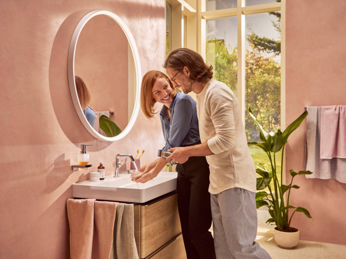 Vòi hansgrohe Tecturis S thiết kế bo tròn.
