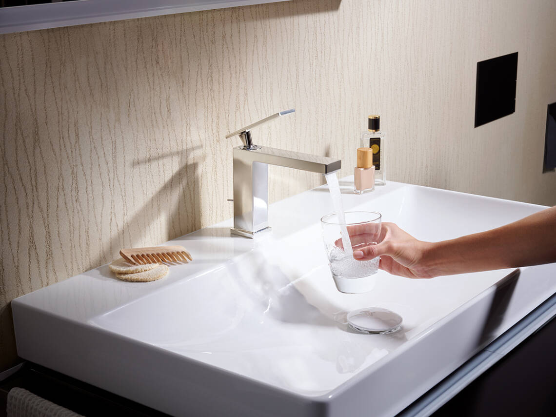 Vòi hansgrohe Tecturis E tiết kiệm năng lượng hiệu quả.
