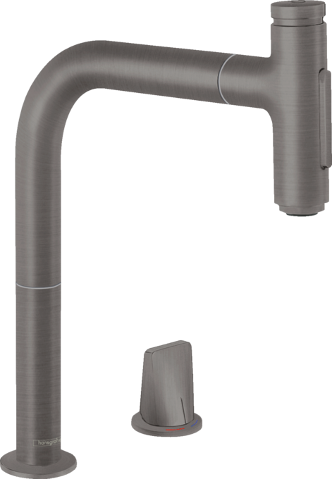 Vòi rửa bát gạt đơn Hansgrohe Metris Select M71 73818340 Brushed Black Chrome