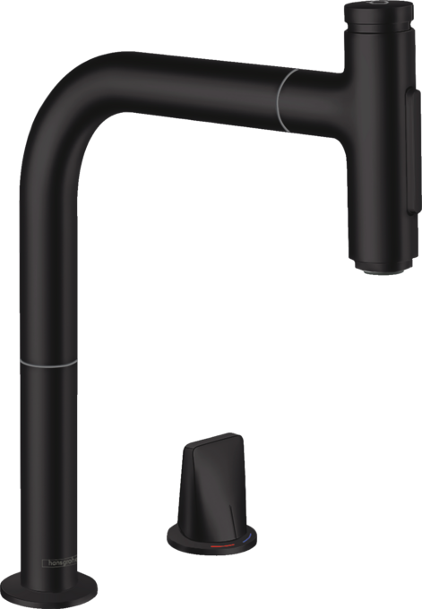 Vòi rửa bát gạt đơn Hansgrohe Metris Select M71 73818670 Matt Black