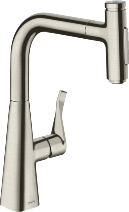 Vòi rửa bát gạt đơn Hansgrohe Metris Select M71 73822800 Stainless Steel Finish
