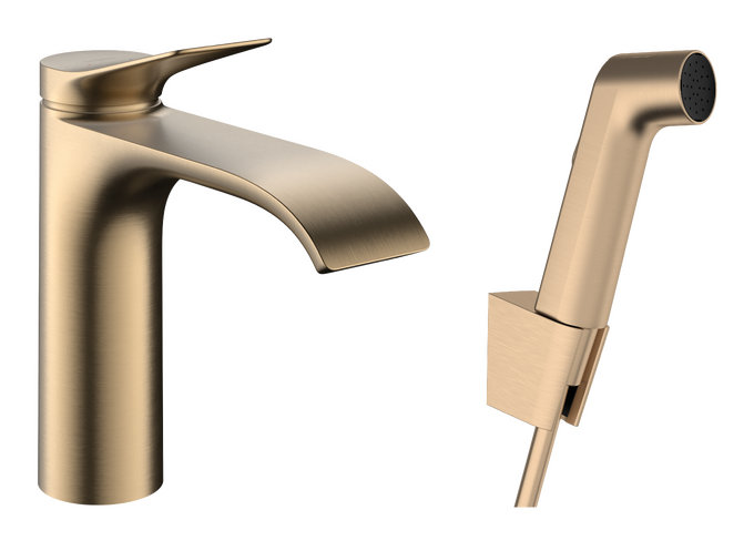 Vòi lavabo gạt đơn Hansgrohe Vivenis 75210140 Brushed Bronze